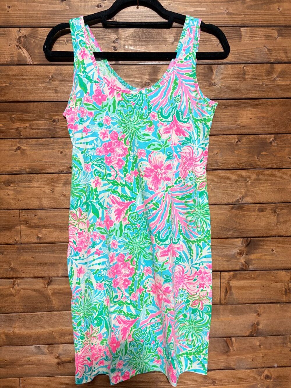 NWOT‎ Lilly Pulitzer Newberri Tank Dress Amalfi Blue Leaf It Wild